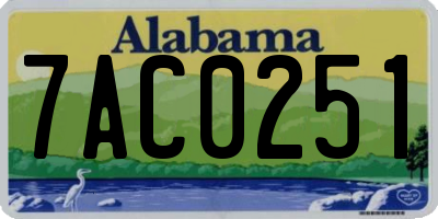 AL license plate 7AC0251