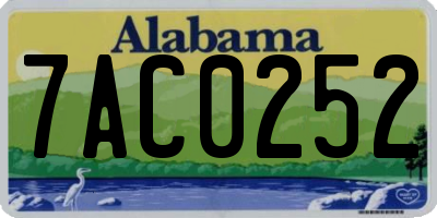 AL license plate 7AC0252