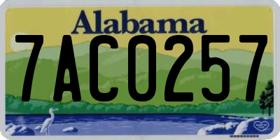 AL license plate 7AC0257