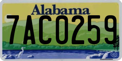 AL license plate 7AC0259