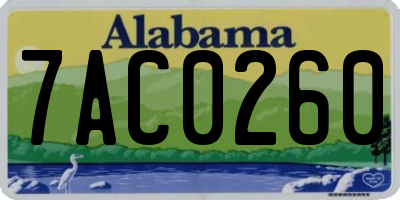 AL license plate 7AC0260