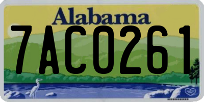 AL license plate 7AC0261