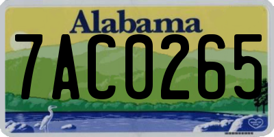 AL license plate 7AC0265