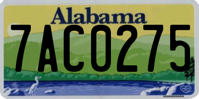 AL license plate 7AC0275