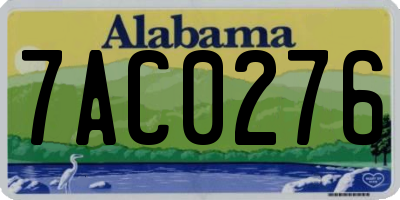 AL license plate 7AC0276