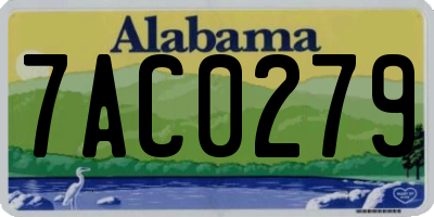 AL license plate 7AC0279