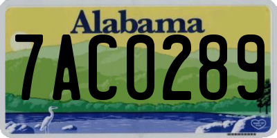 AL license plate 7AC0289