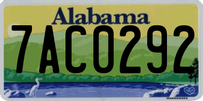 AL license plate 7AC0292