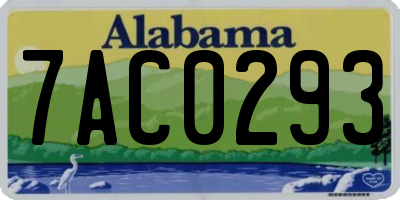 AL license plate 7AC0293