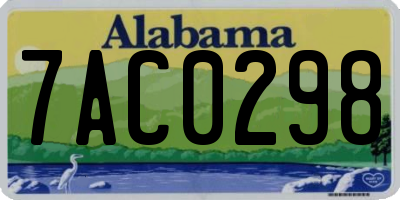 AL license plate 7AC0298