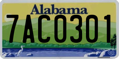 AL license plate 7AC0301