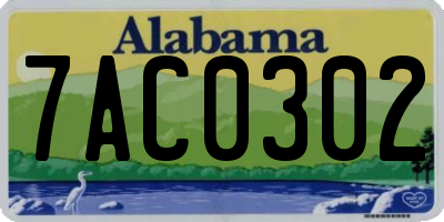 AL license plate 7AC0302