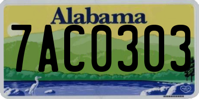 AL license plate 7AC0303