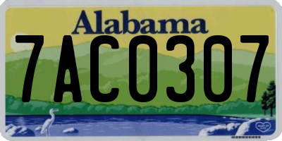 AL license plate 7AC0307