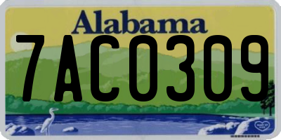AL license plate 7AC0309
