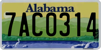 AL license plate 7AC0314