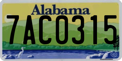 AL license plate 7AC0315