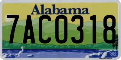 AL license plate 7AC0318