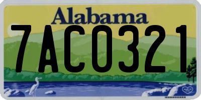AL license plate 7AC0321