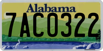 AL license plate 7AC0322