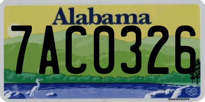AL license plate 7AC0326