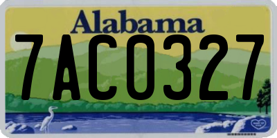 AL license plate 7AC0327