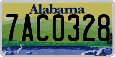 AL license plate 7AC0328