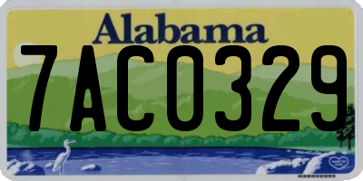 AL license plate 7AC0329