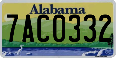 AL license plate 7AC0332