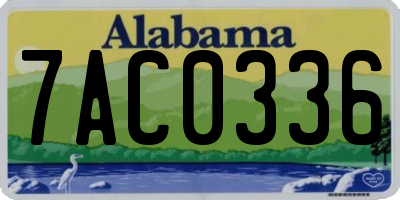 AL license plate 7AC0336