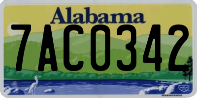 AL license plate 7AC0342