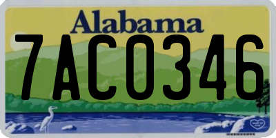 AL license plate 7AC0346