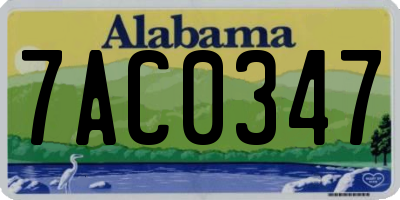 AL license plate 7AC0347