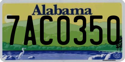 AL license plate 7AC0350