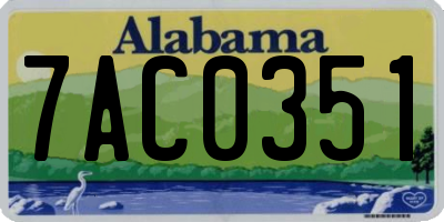 AL license plate 7AC0351