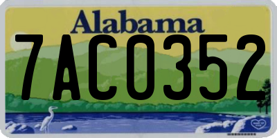AL license plate 7AC0352