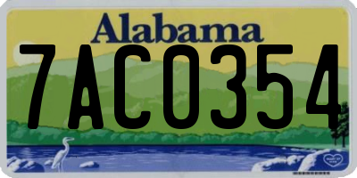 AL license plate 7AC0354