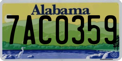 AL license plate 7AC0359
