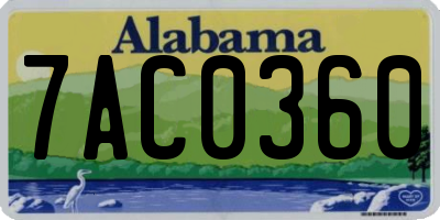 AL license plate 7AC0360