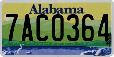 AL license plate 7AC0364