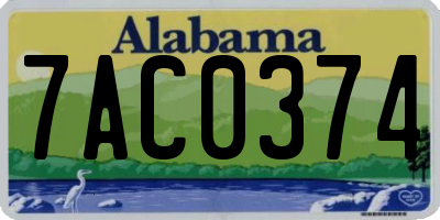 AL license plate 7AC0374