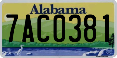 AL license plate 7AC0381