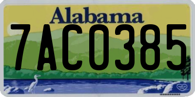 AL license plate 7AC0385