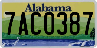AL license plate 7AC0387