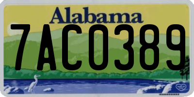 AL license plate 7AC0389