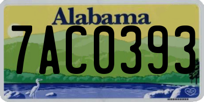 AL license plate 7AC0393