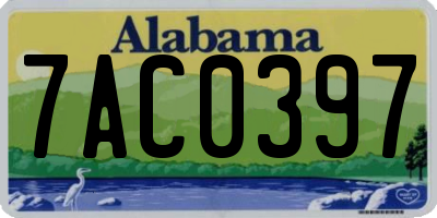 AL license plate 7AC0397