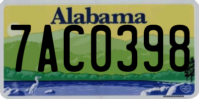 AL license plate 7AC0398