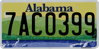 AL license plate 7AC0399