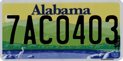 AL license plate 7AC0403